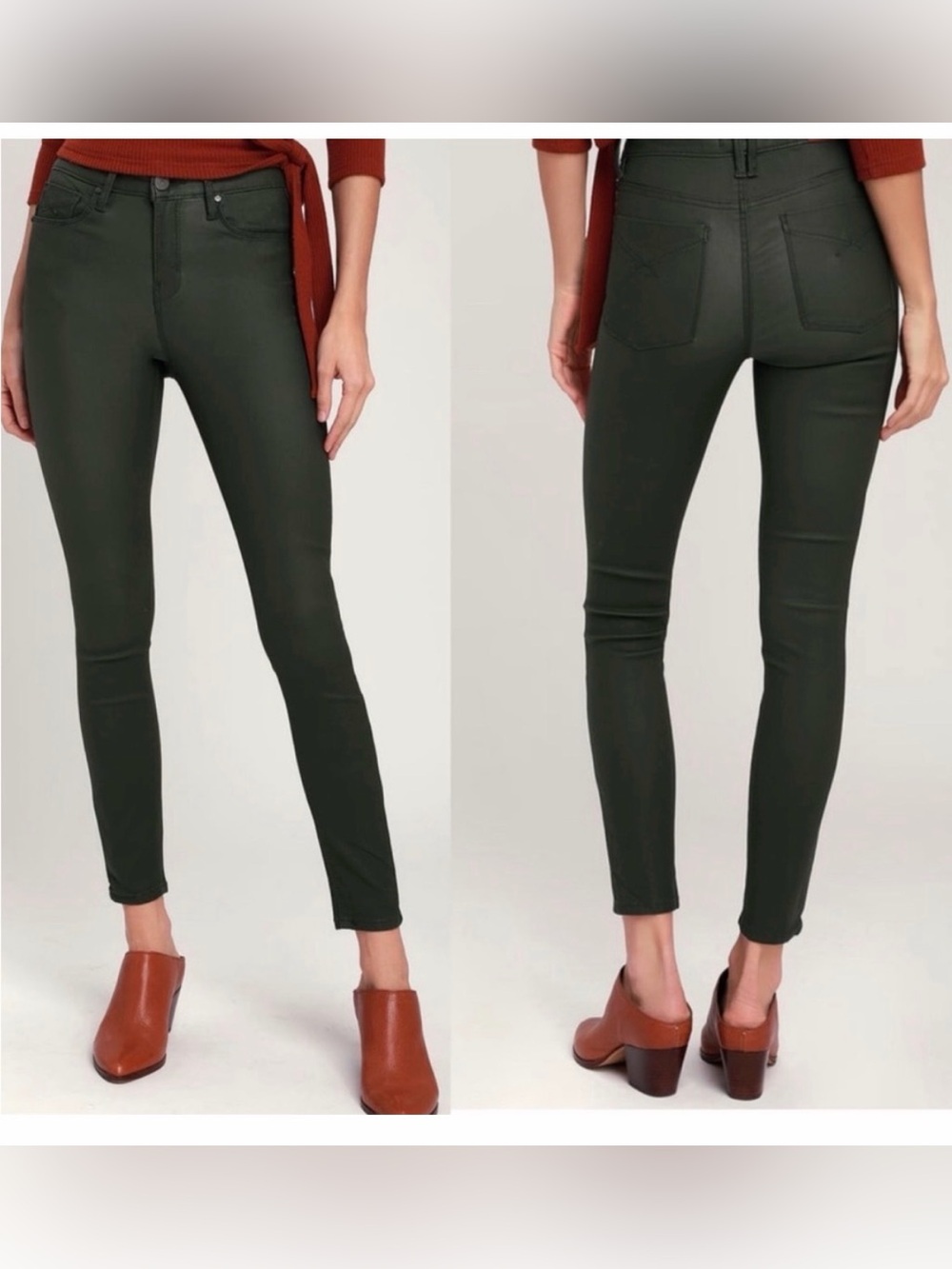 NWT Joe's Jeans Olive wax coated Skinny Jeans Size 27